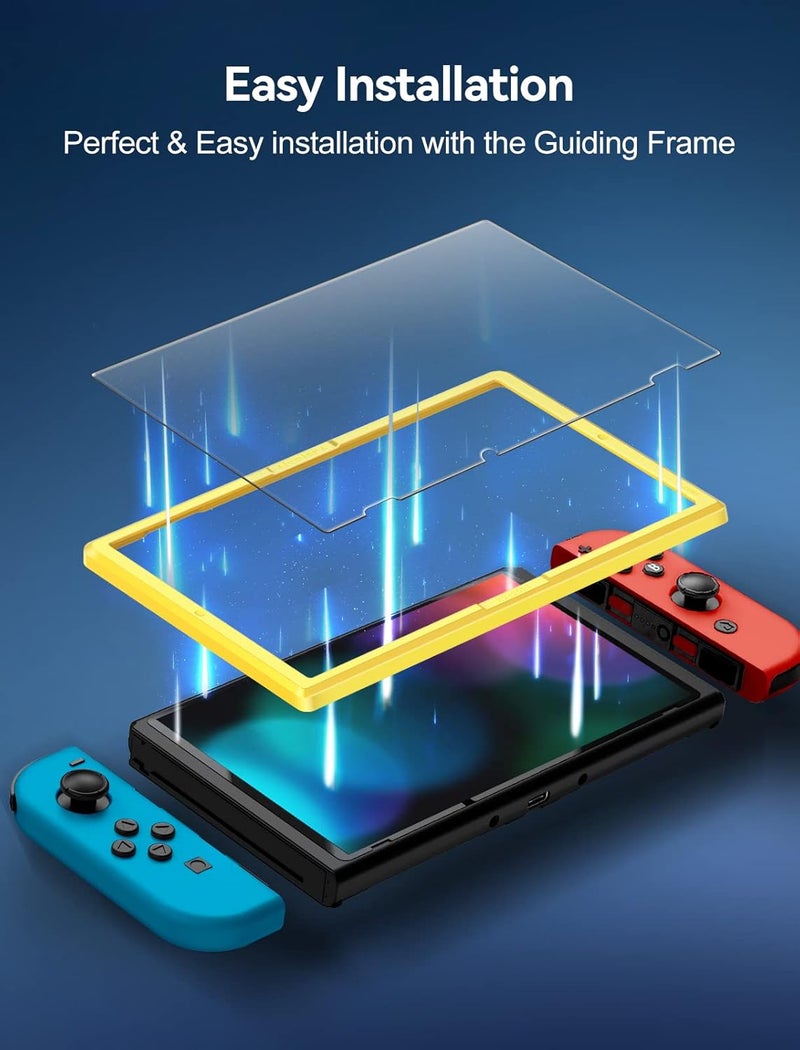 ivoler Screen Protector [2 Pack] Matte Tempered Glass for Nintendo Switch 6.2 inch, Matte Anti Glare Screen Protector with [Alignment Frame] Anti-Scratch Full Coverage Guard for Nintendo Switch - Image 5